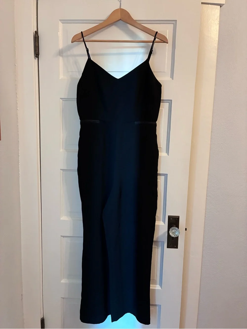 Maeve Anthropologie Magdalena Jumpsuit Classic Black Spaghetti-Strap Size 10